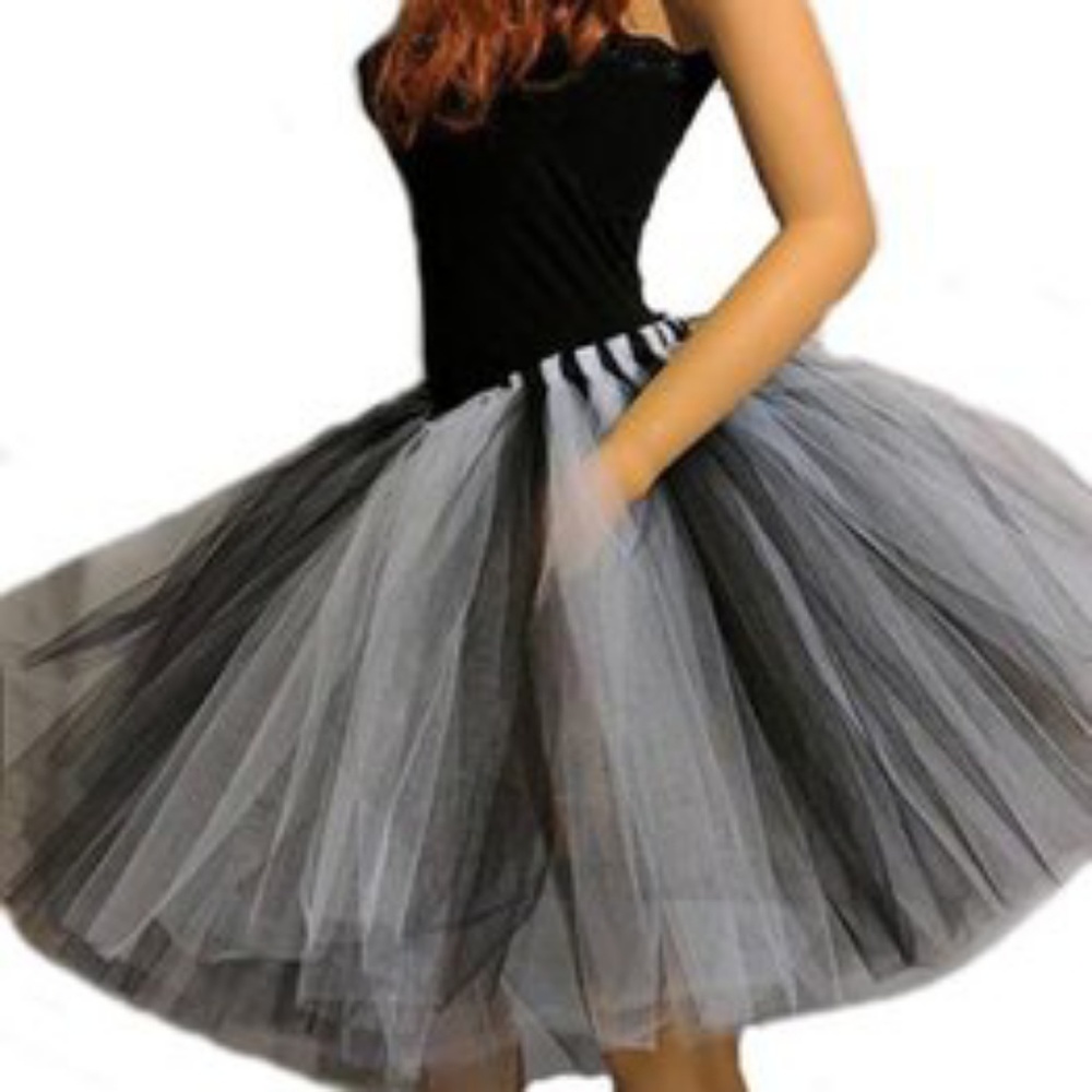 Adult Black and White Tutu Skirt